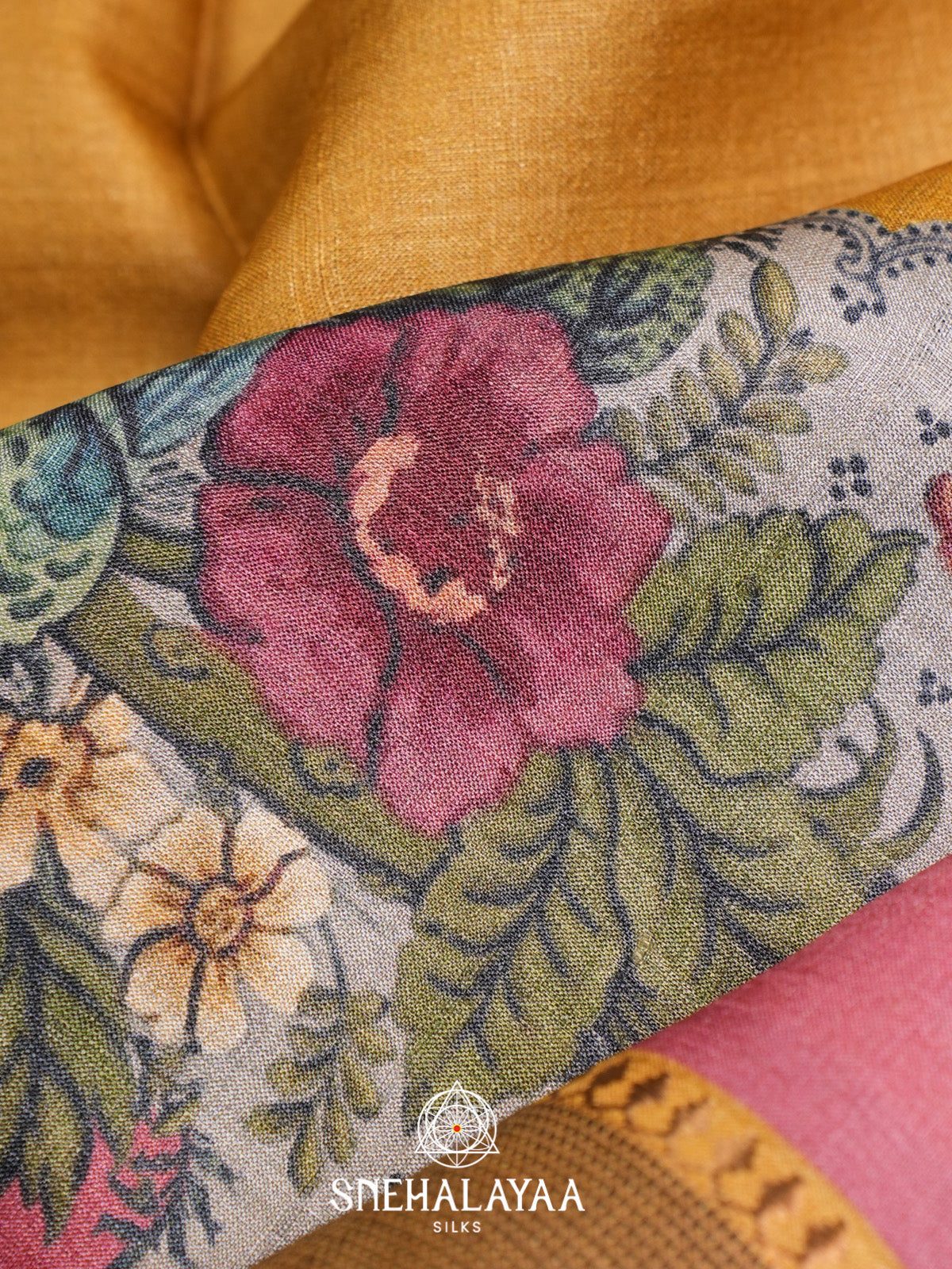 Golden Yellow Tussar Saree