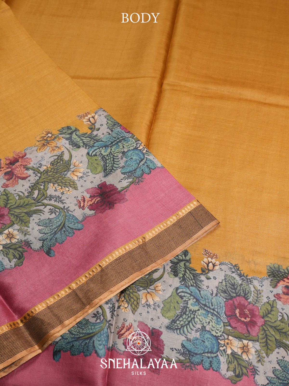 Golden Yellow Tussar Saree