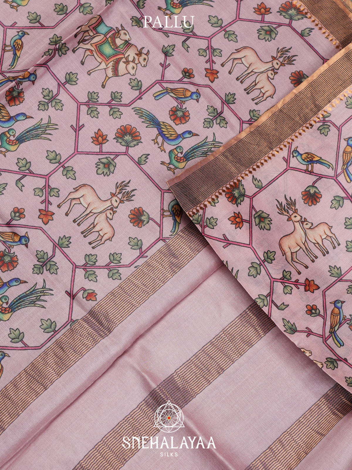Pale Pink Tussar Saree
