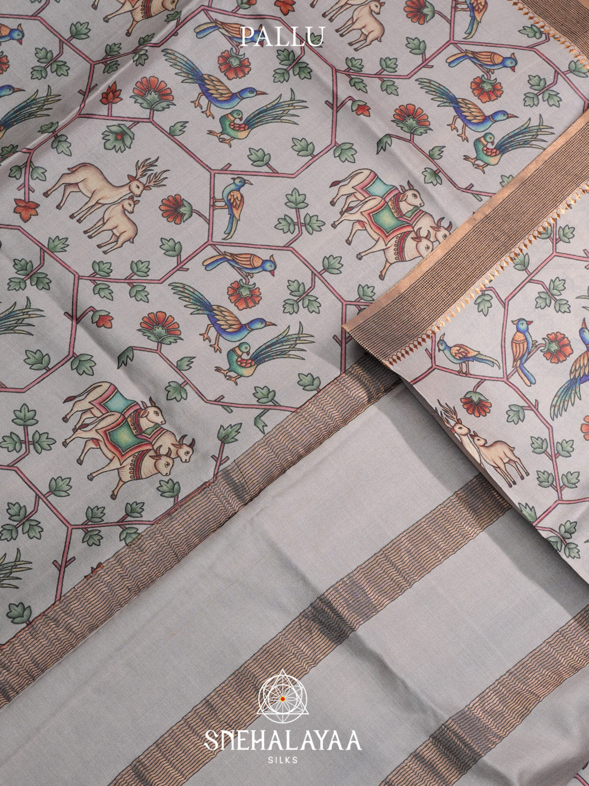 Grey Tussar Saree