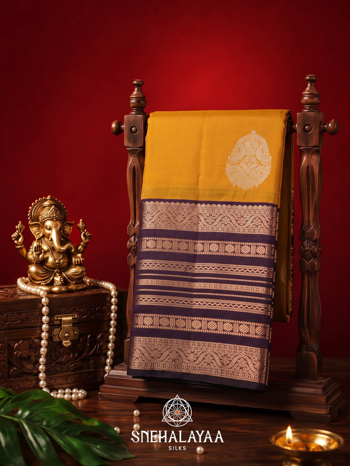 Mango Yellow Kanjivaram Silk Saree
