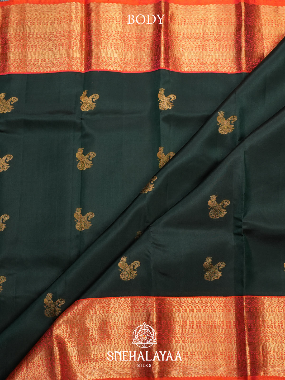 Forest Green Kanjivaram Silk Saree