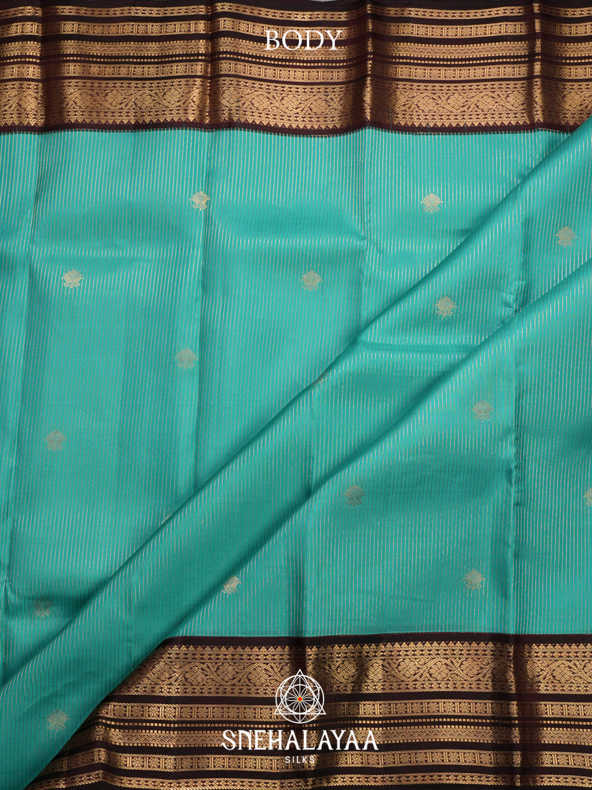 Turquoise Blue Kanjivaram Silk Saree