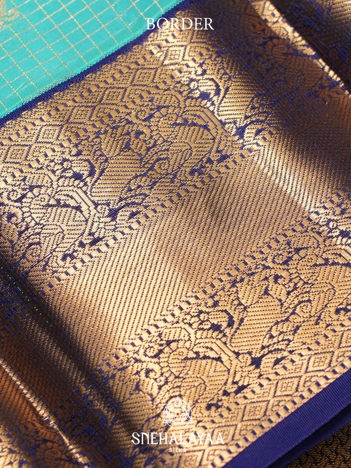 Aqua Blue Kanjivaram Silk Saree