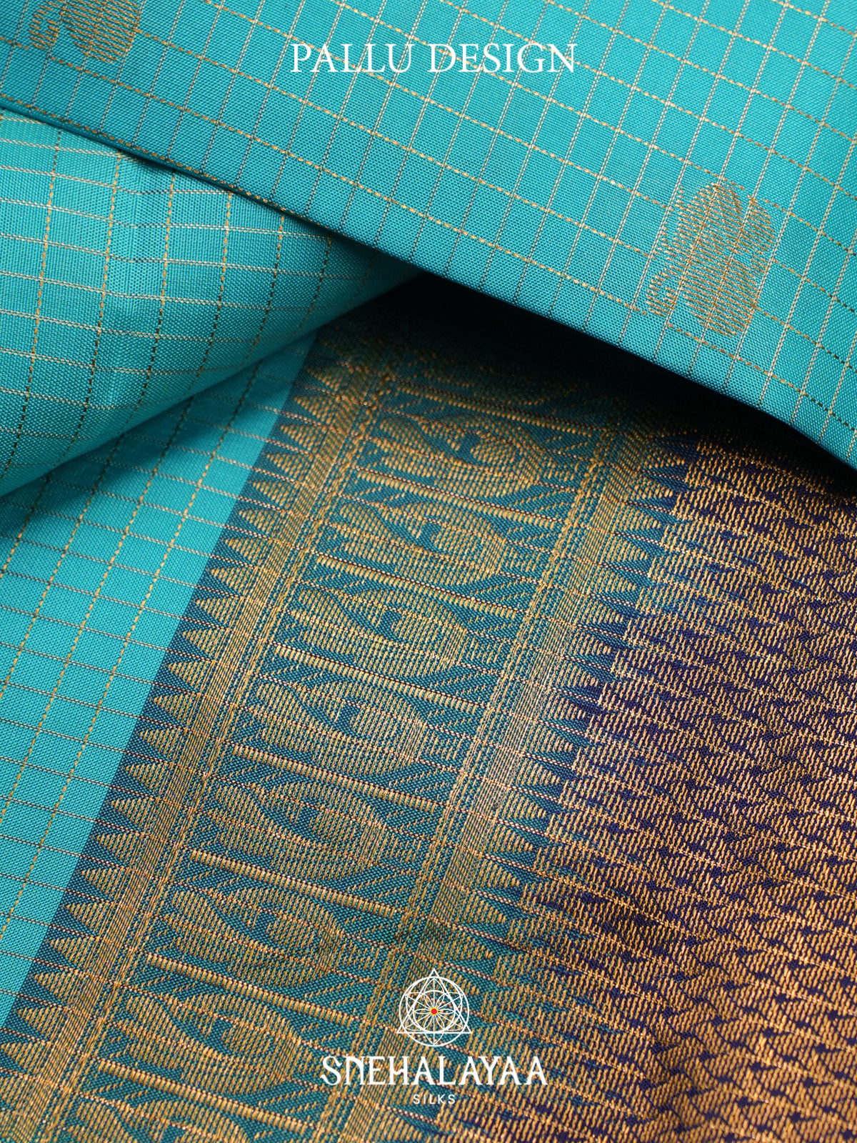 Aqua Blue Kanjivaram Silk Saree