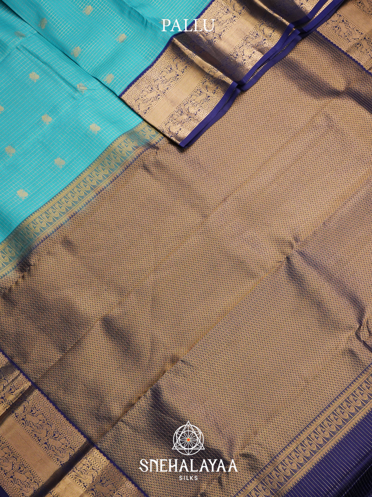 Aqua Blue Kanjivaram Silk Saree