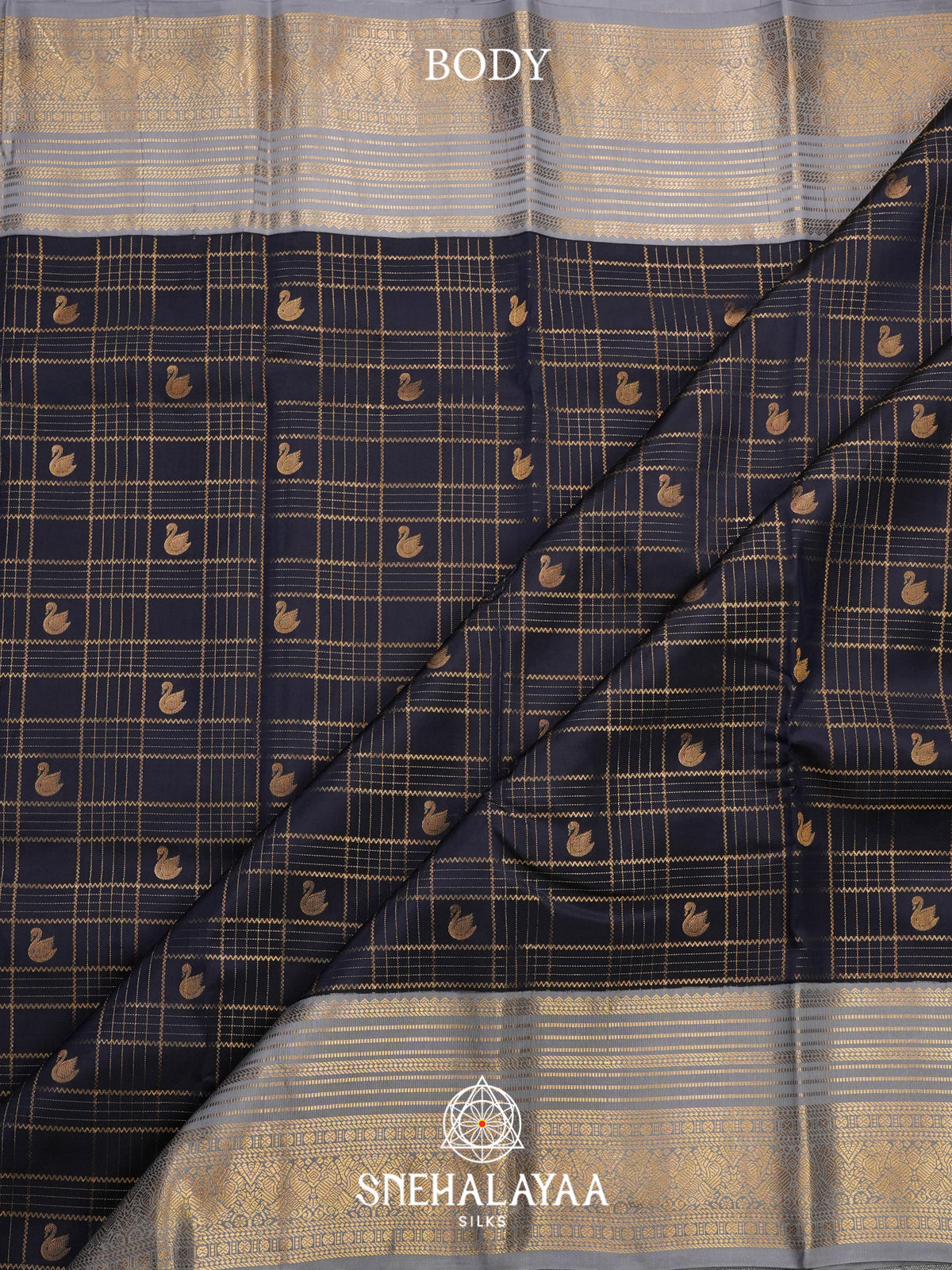 Navy Blue Kanjivaram Silk Saree