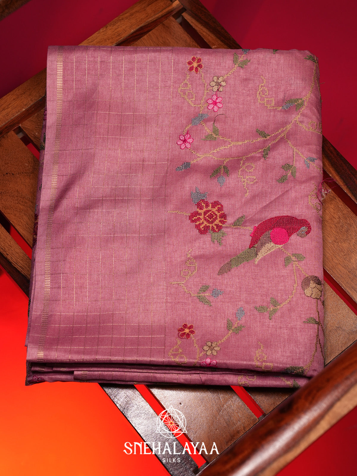 Pink Tussar Saree