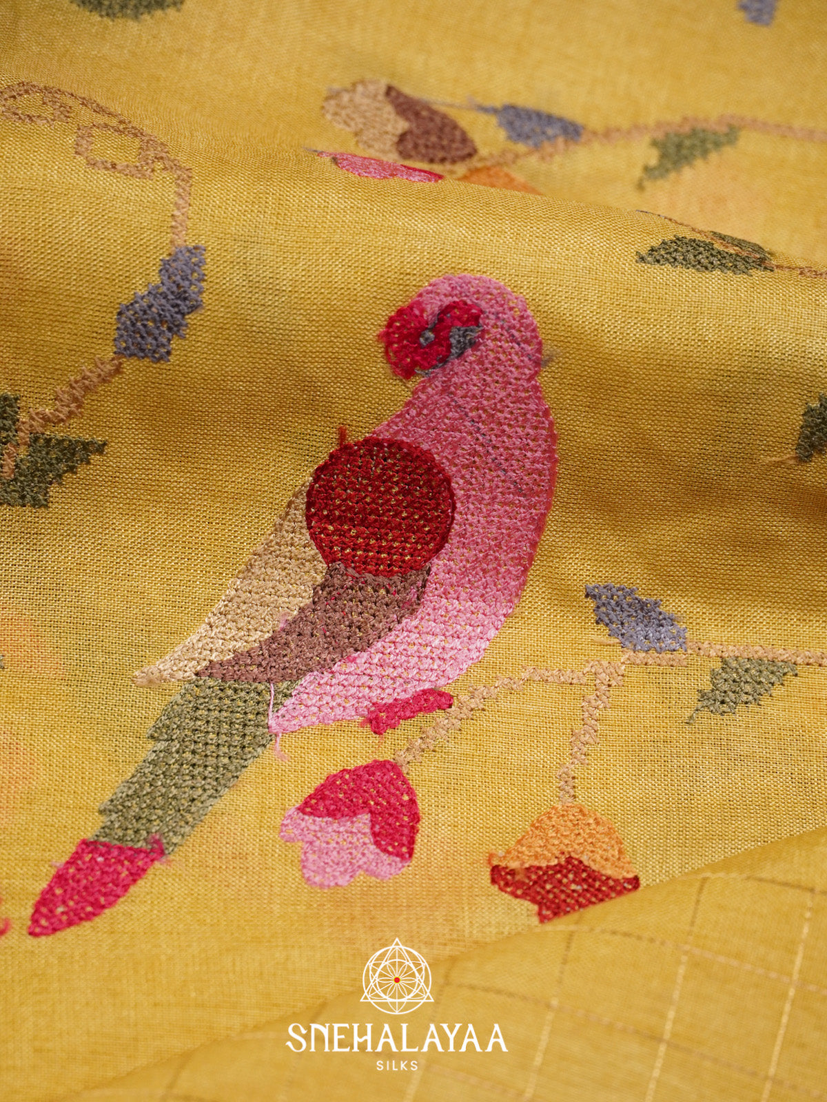 Yellow Tussar Saree