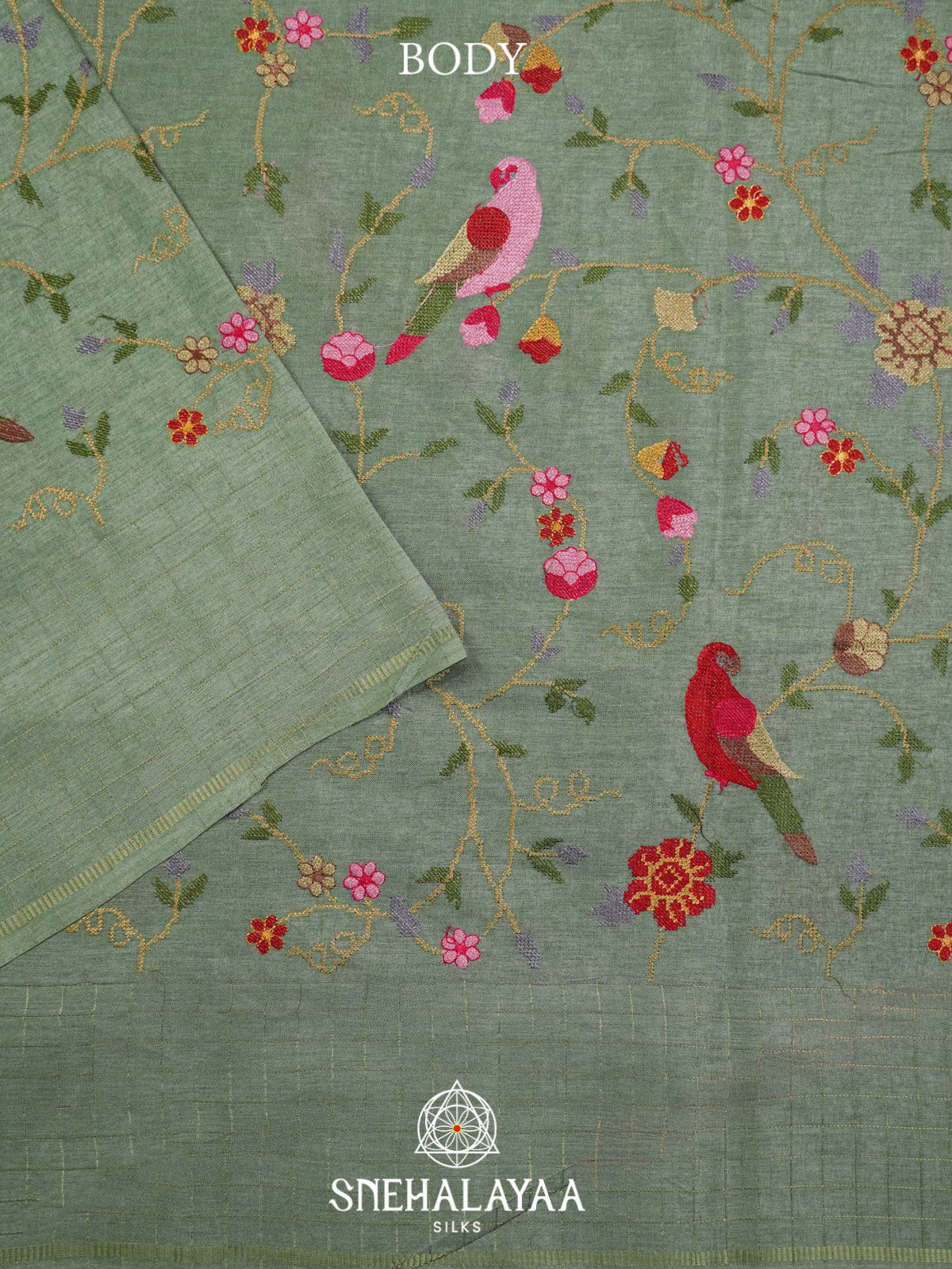 Green Tussar Saree