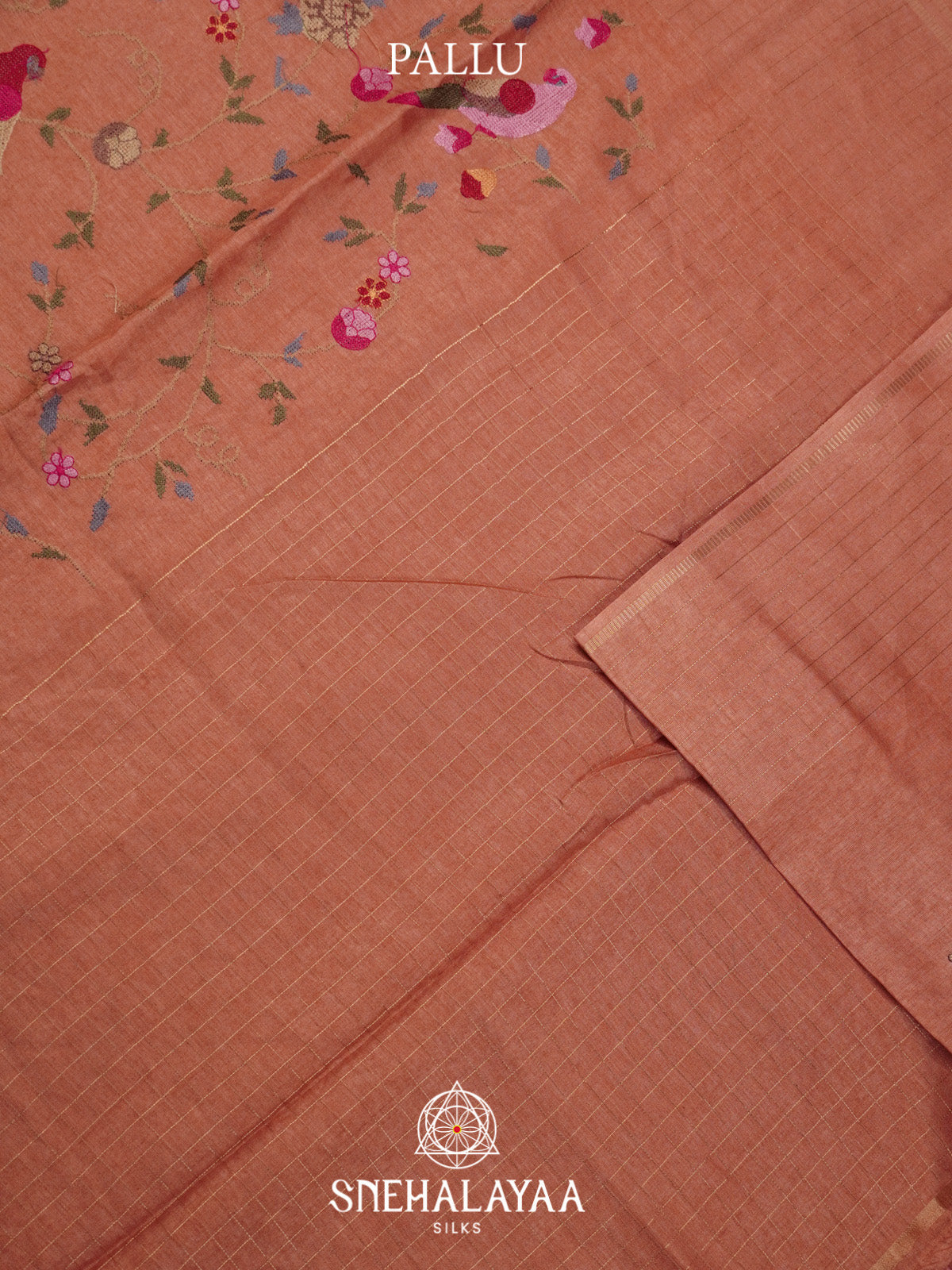 Peach Tussar Saree