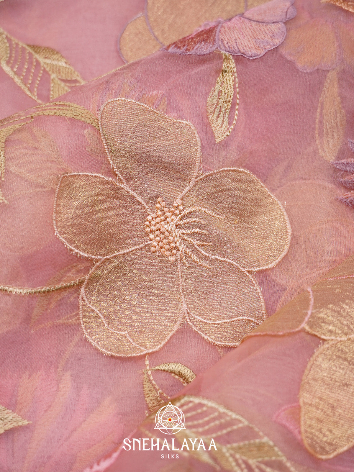 Pink Organza Saree