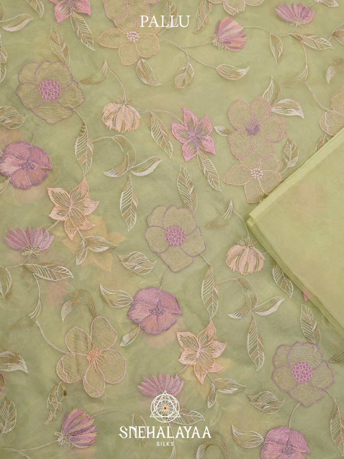 Green Embroidered Organza Saree