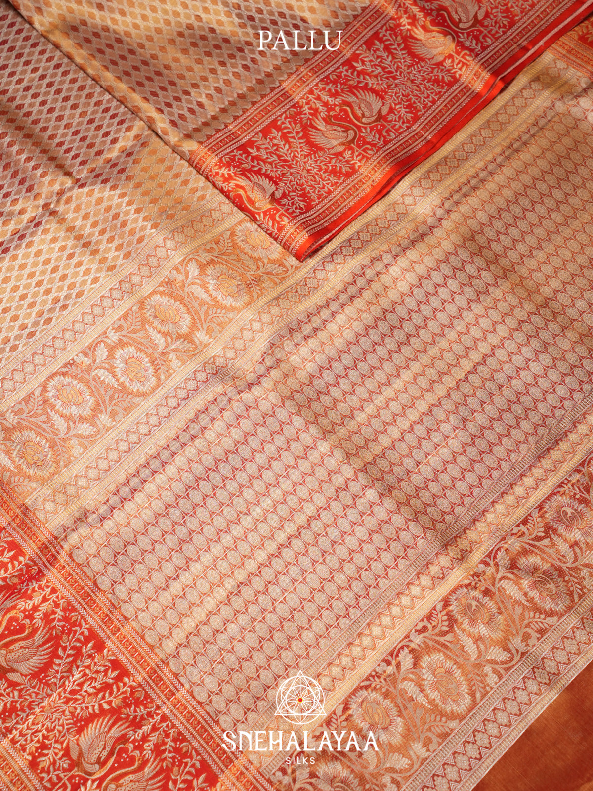 Cream Kanjivaram Silk Saree