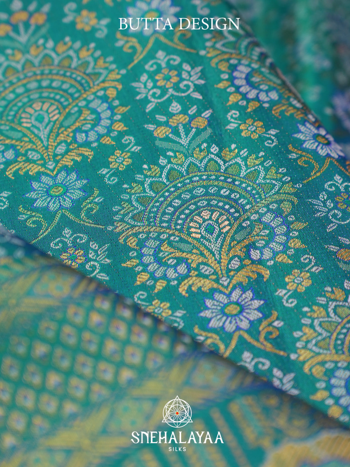 Teal Blue Kanjivaram Silk Saree