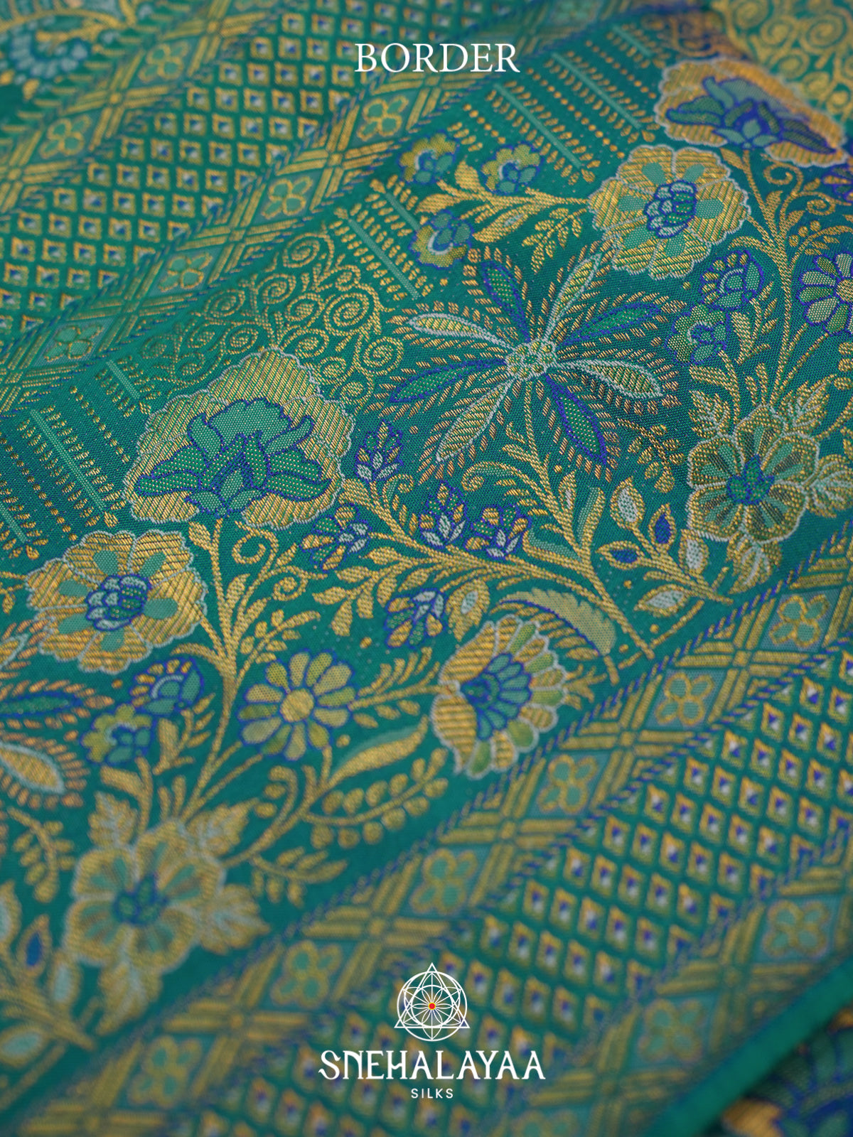 Teal Blue Kanjivaram Silk Saree