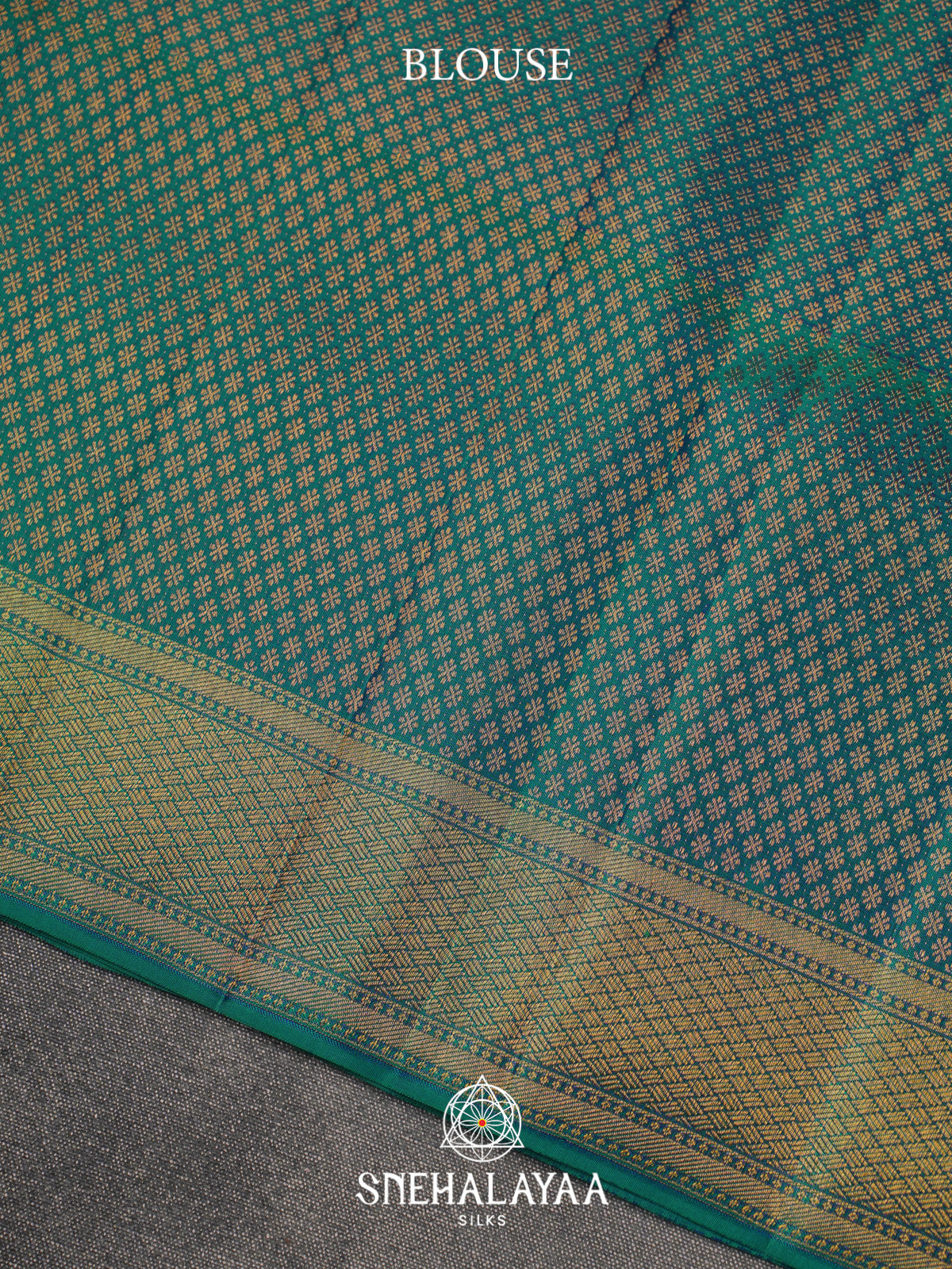Teal Blue Kanjivaram Silk Saree