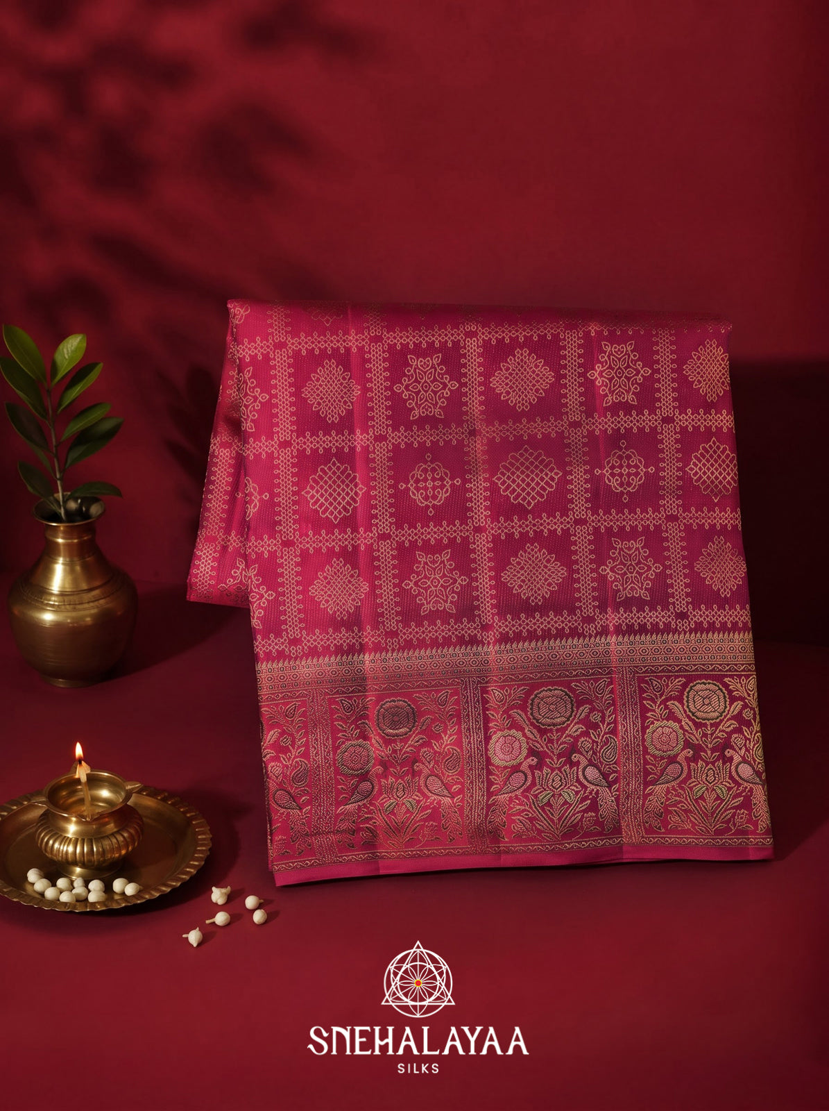 Magenta Kanjivaram Silk Saree