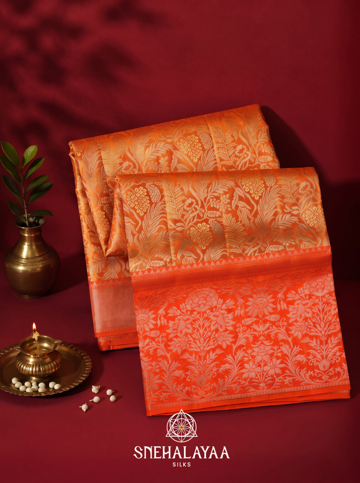 Golden Yellow Kanjivaram Silk Saree
