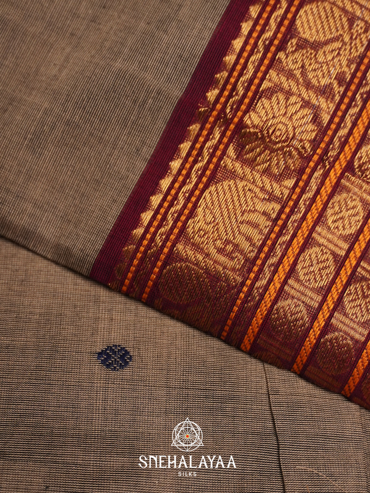 Brown Chettinad Cotton Saree