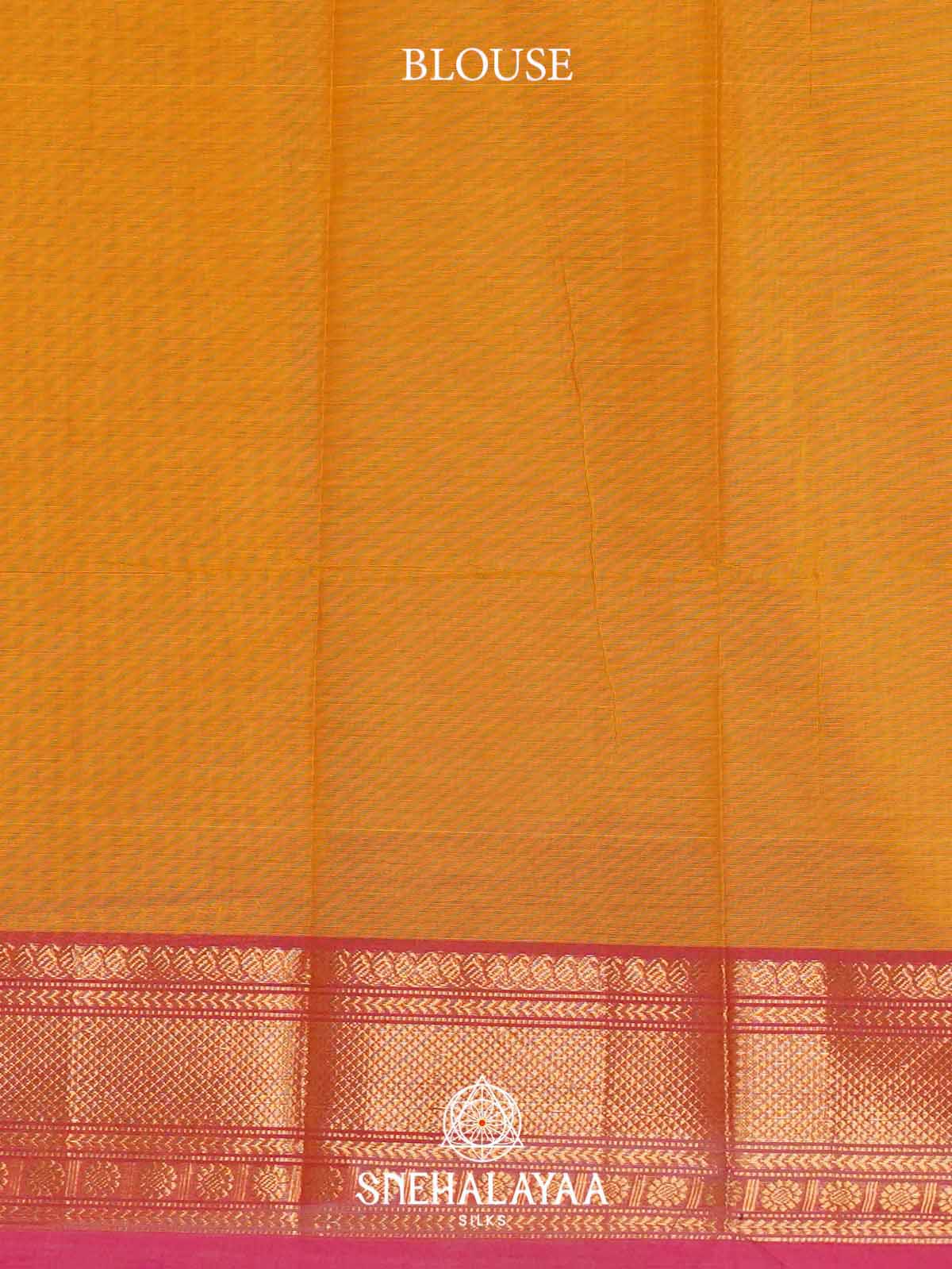 Mustard Yellow Chettinad Cotton Saree