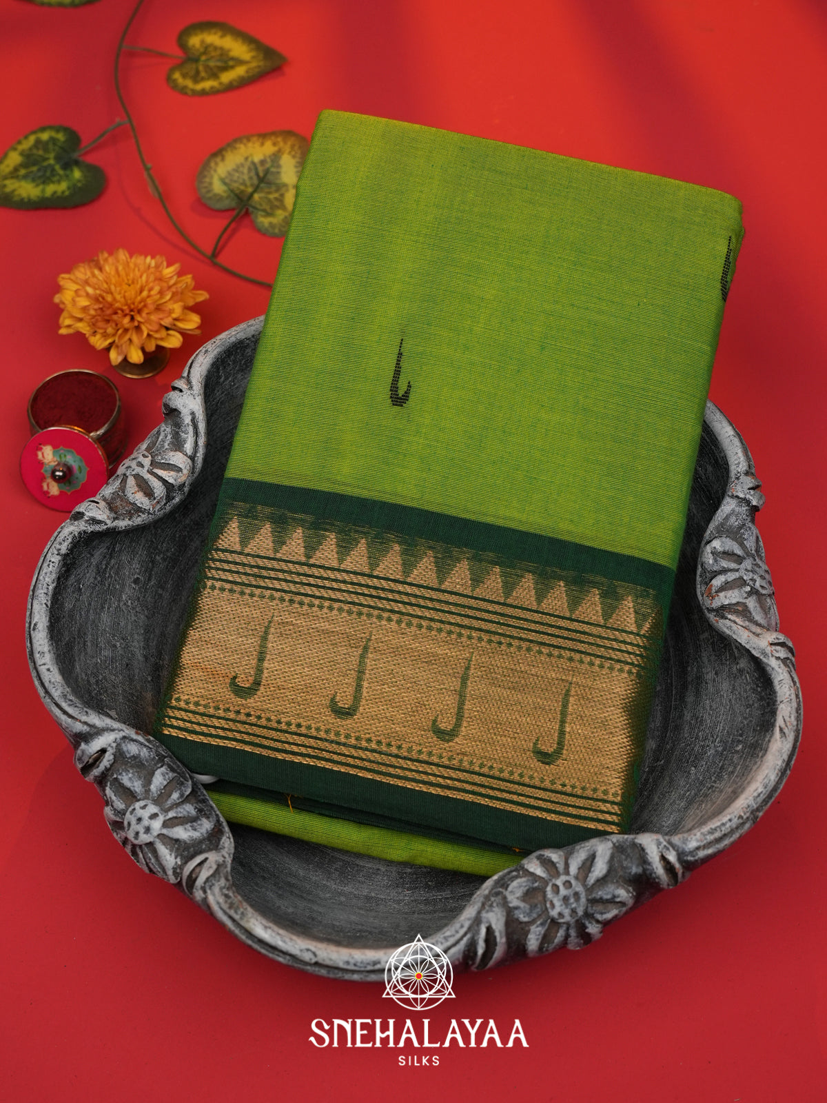 Green Chettinad Cotton Saree