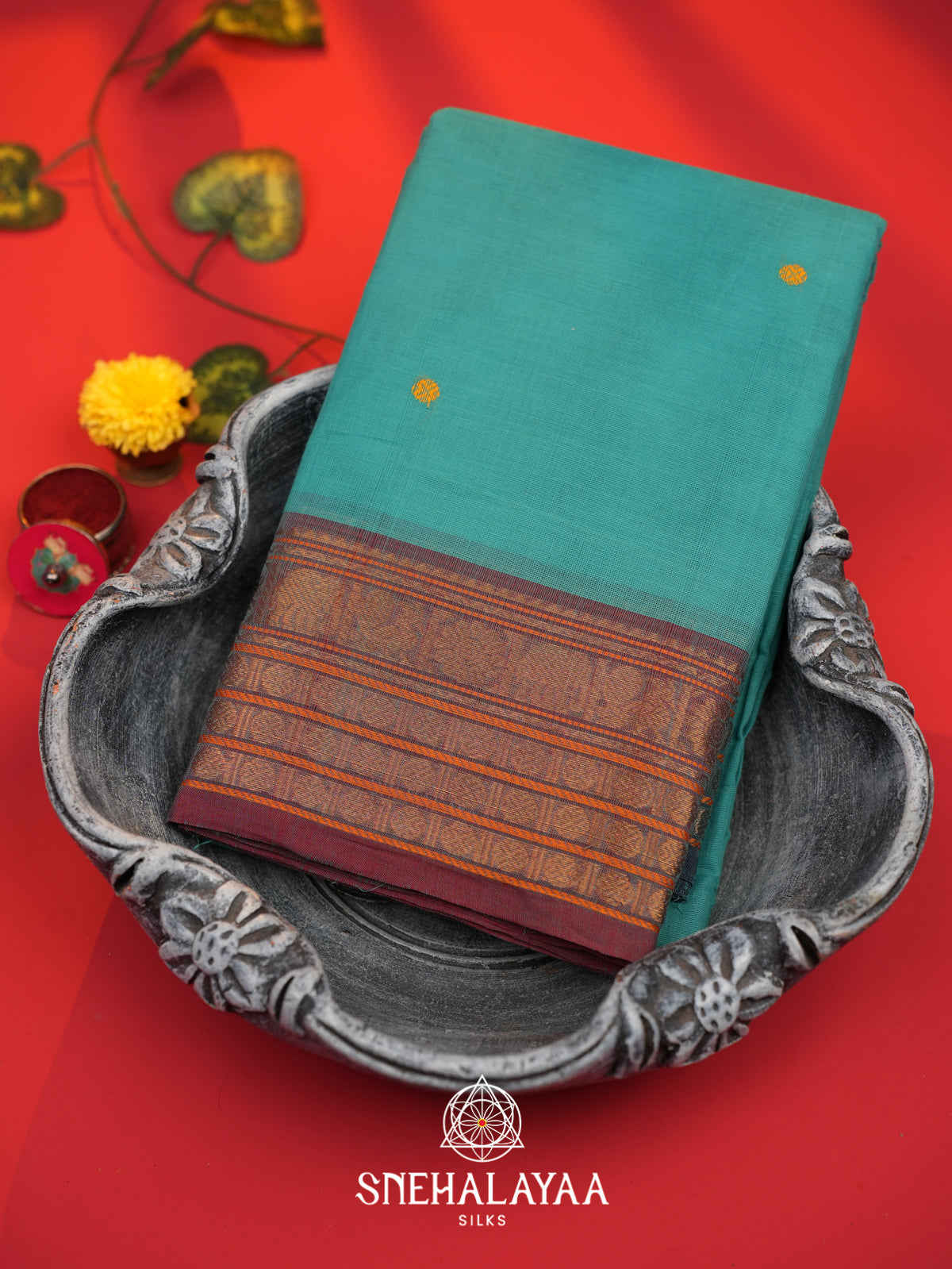 Blue Chettinad Cotton Saree