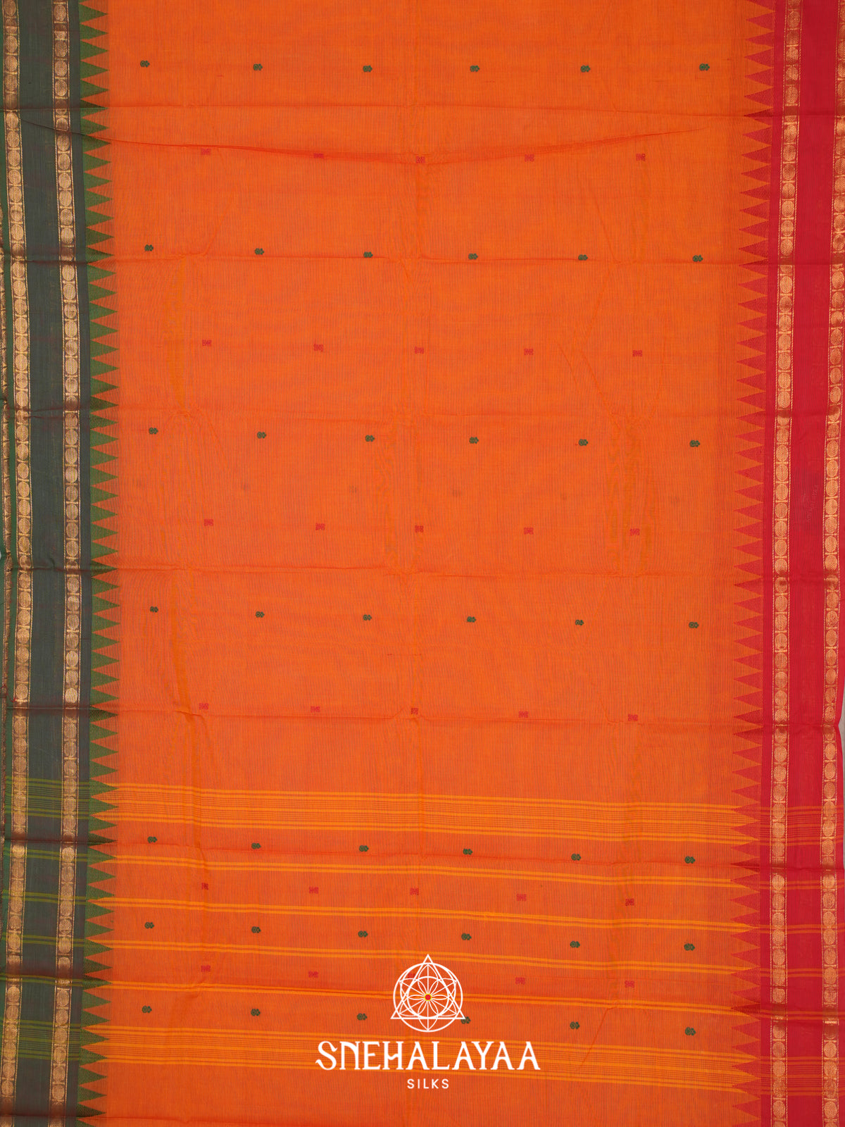 Burnt Orange  Chettinad Cotton Saree