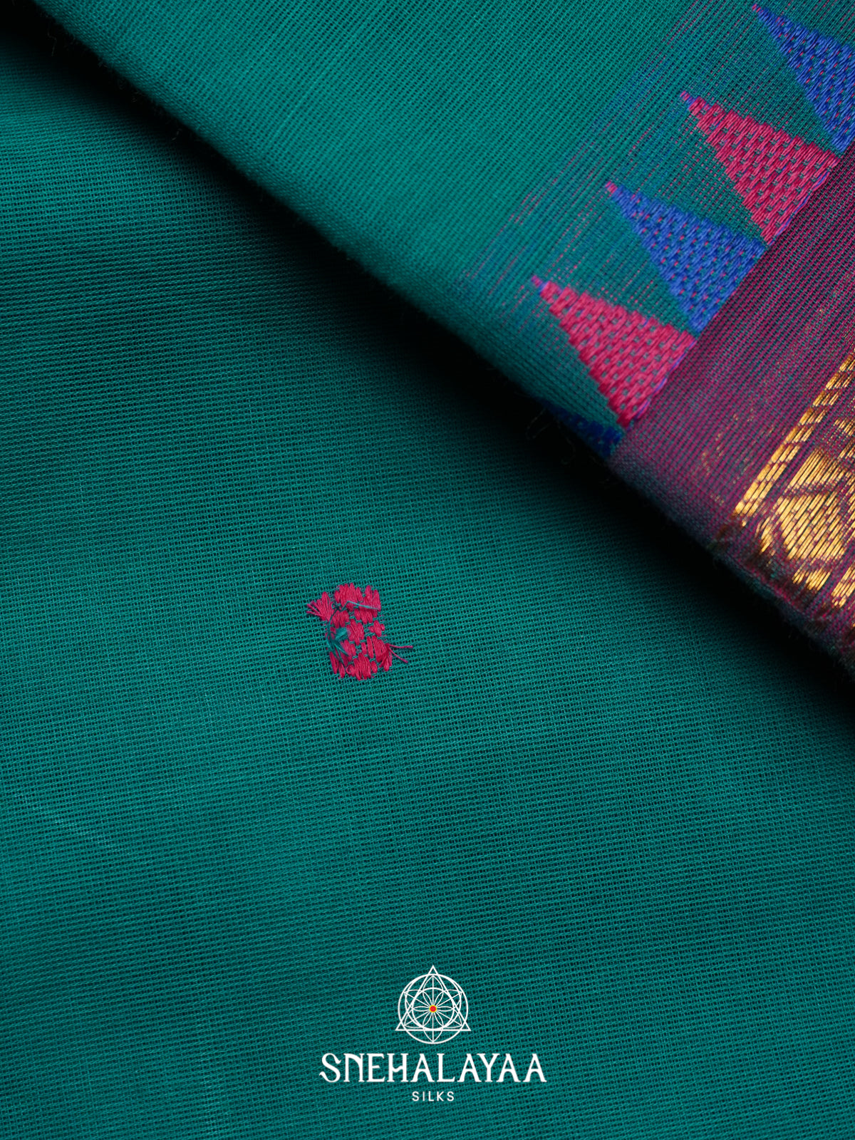 Peacock Blue Chettinad Cotton Saree