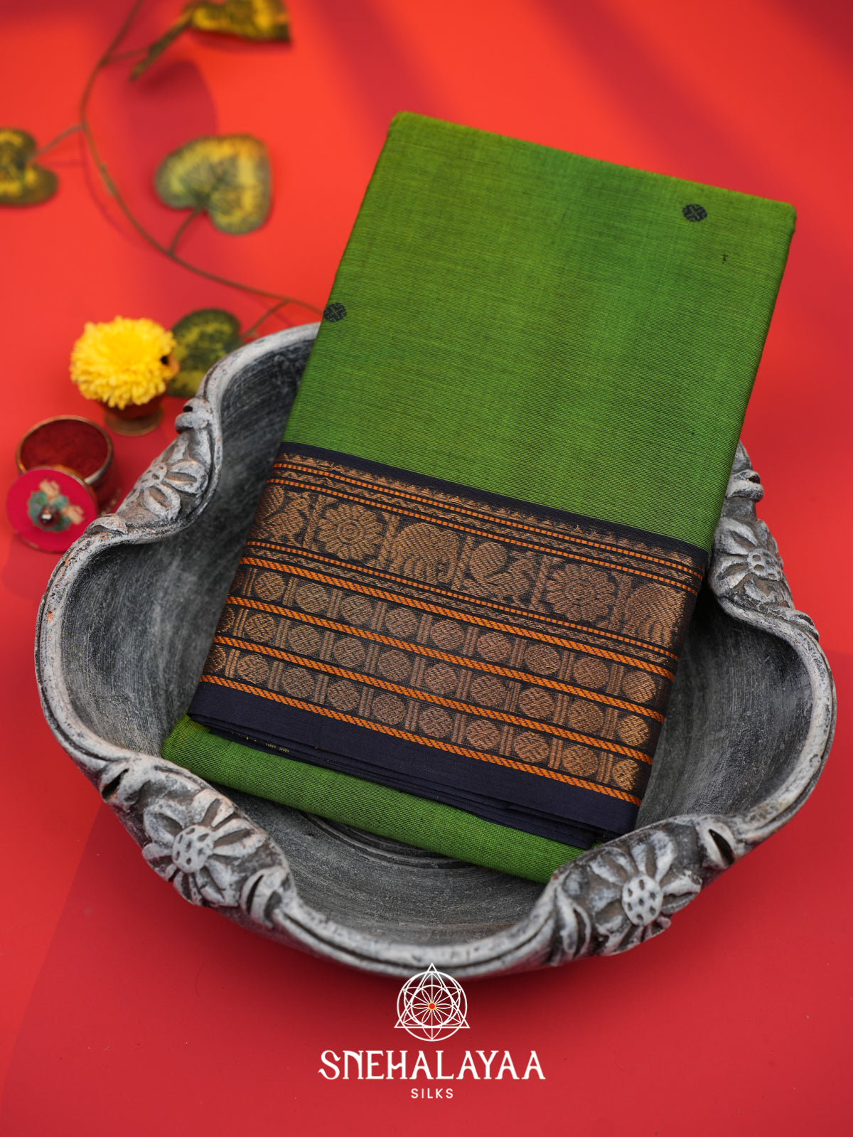 Green Chettinad Cotton Saree