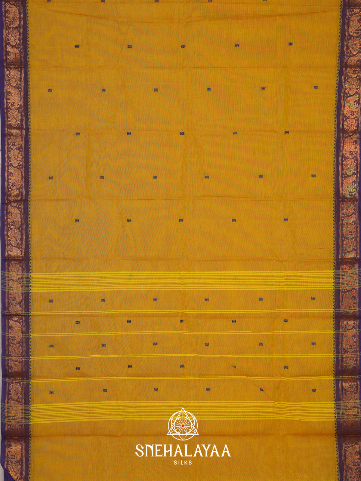 Mustard Yellow Chettinad Cotton Saree