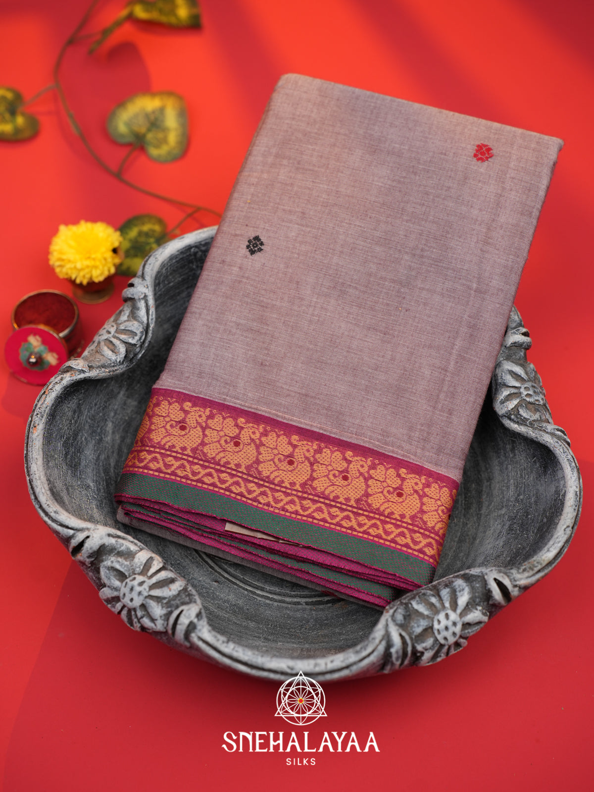Lavender Chettinad Cotton Saree