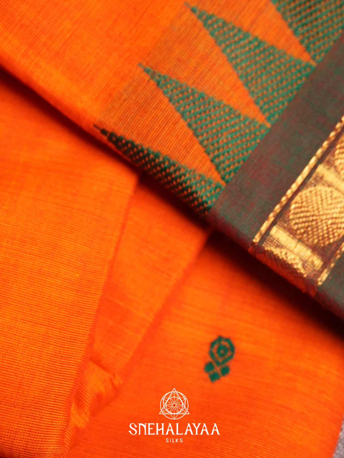 Burnt Orange  Chettinad Cotton Saree