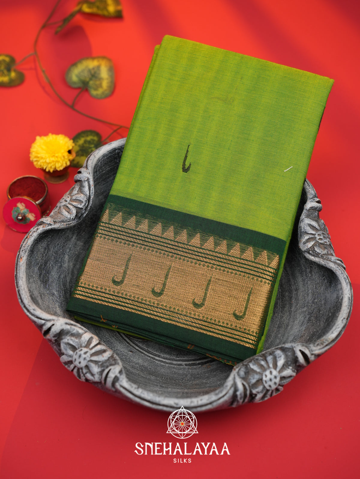 Green Chettinad Cotton Saree
