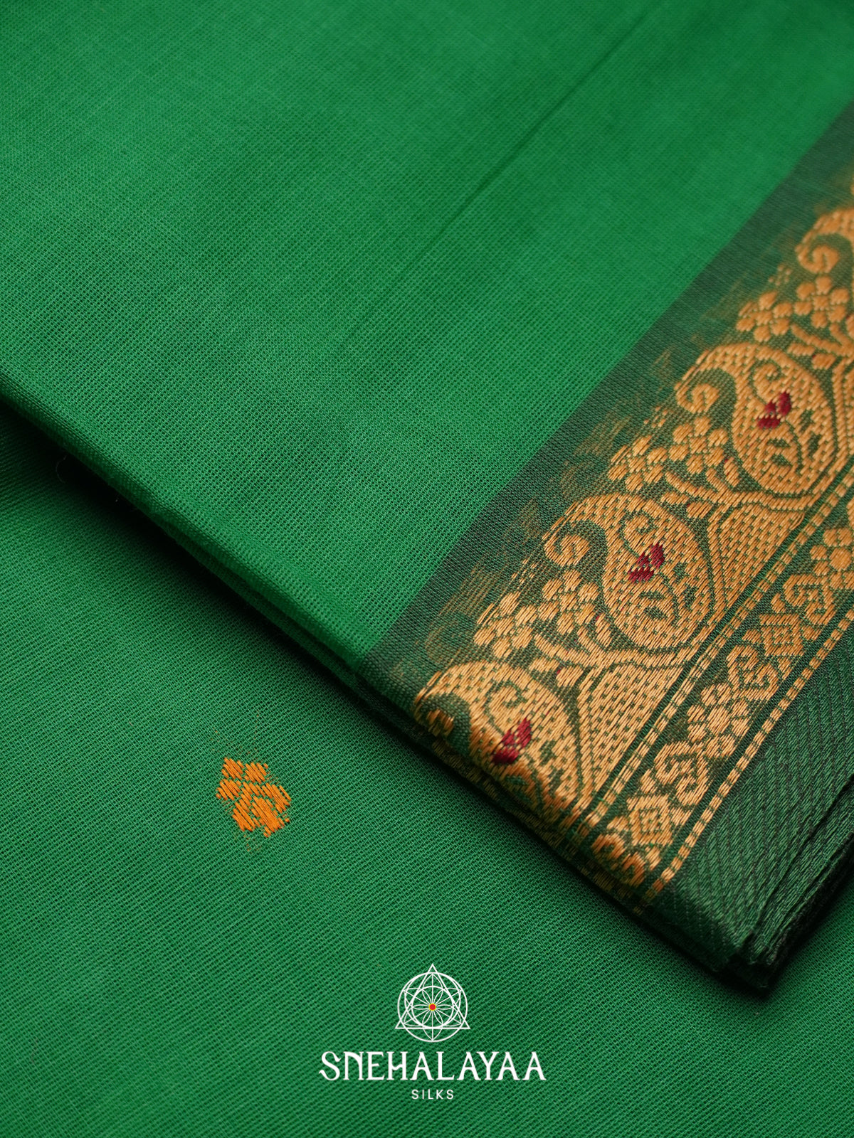 Jate Green Chettinad Cotton Saree