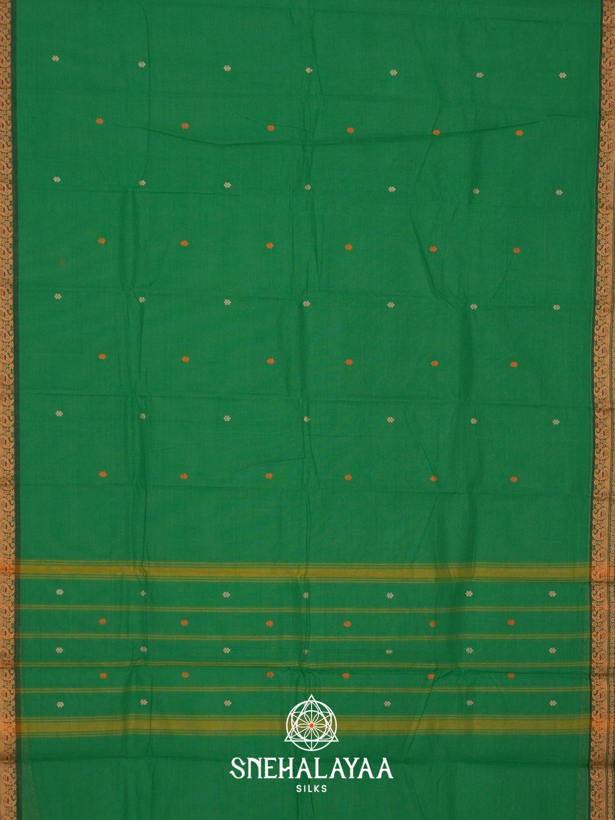 Jate Green Chettinad Cotton Saree
