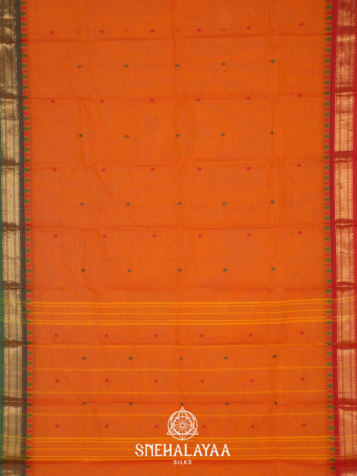 Burnt Orange  Chettinad Cotton Saree