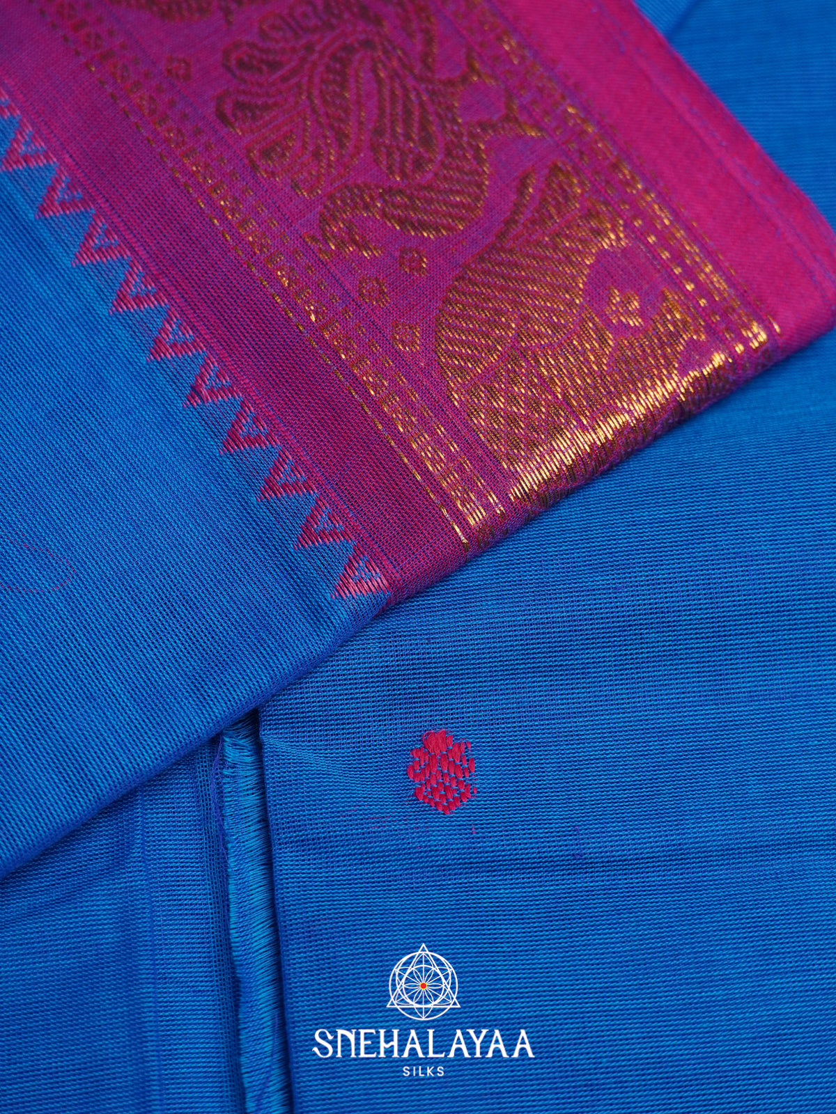 Blue Chettinad Cotton Saree