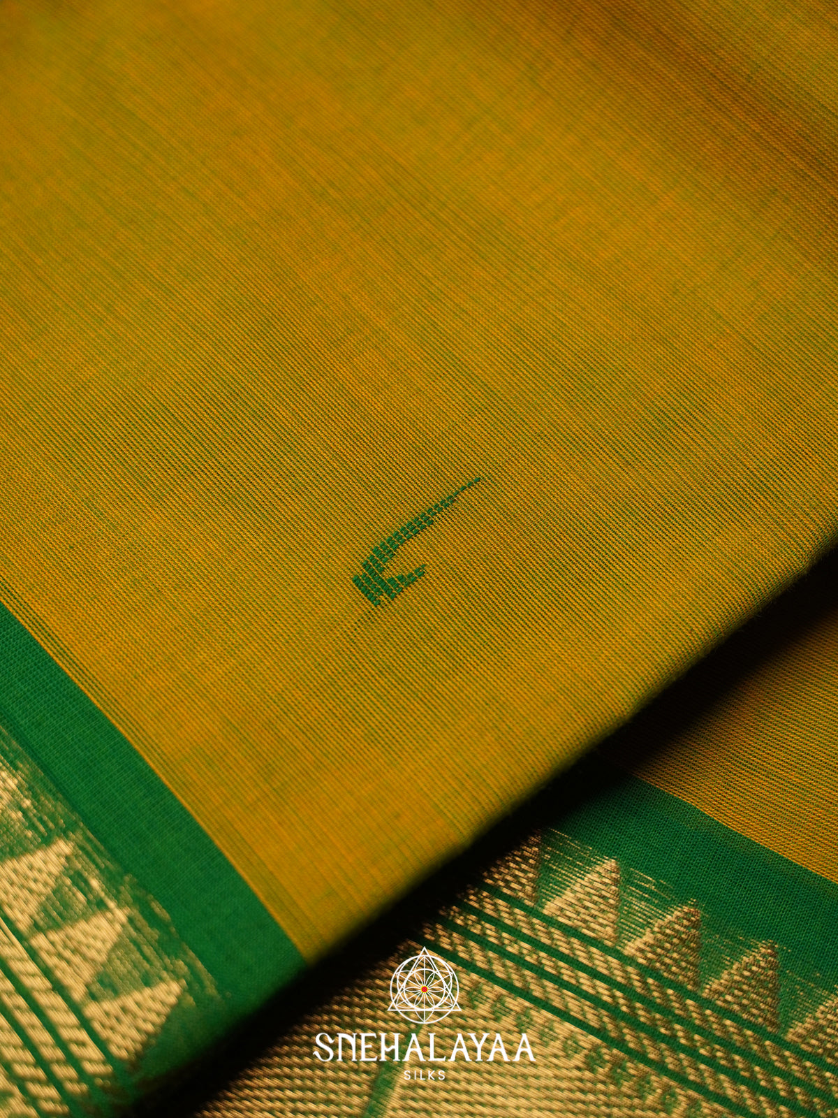 Mustard Yellow Chettinad Cotton Saree