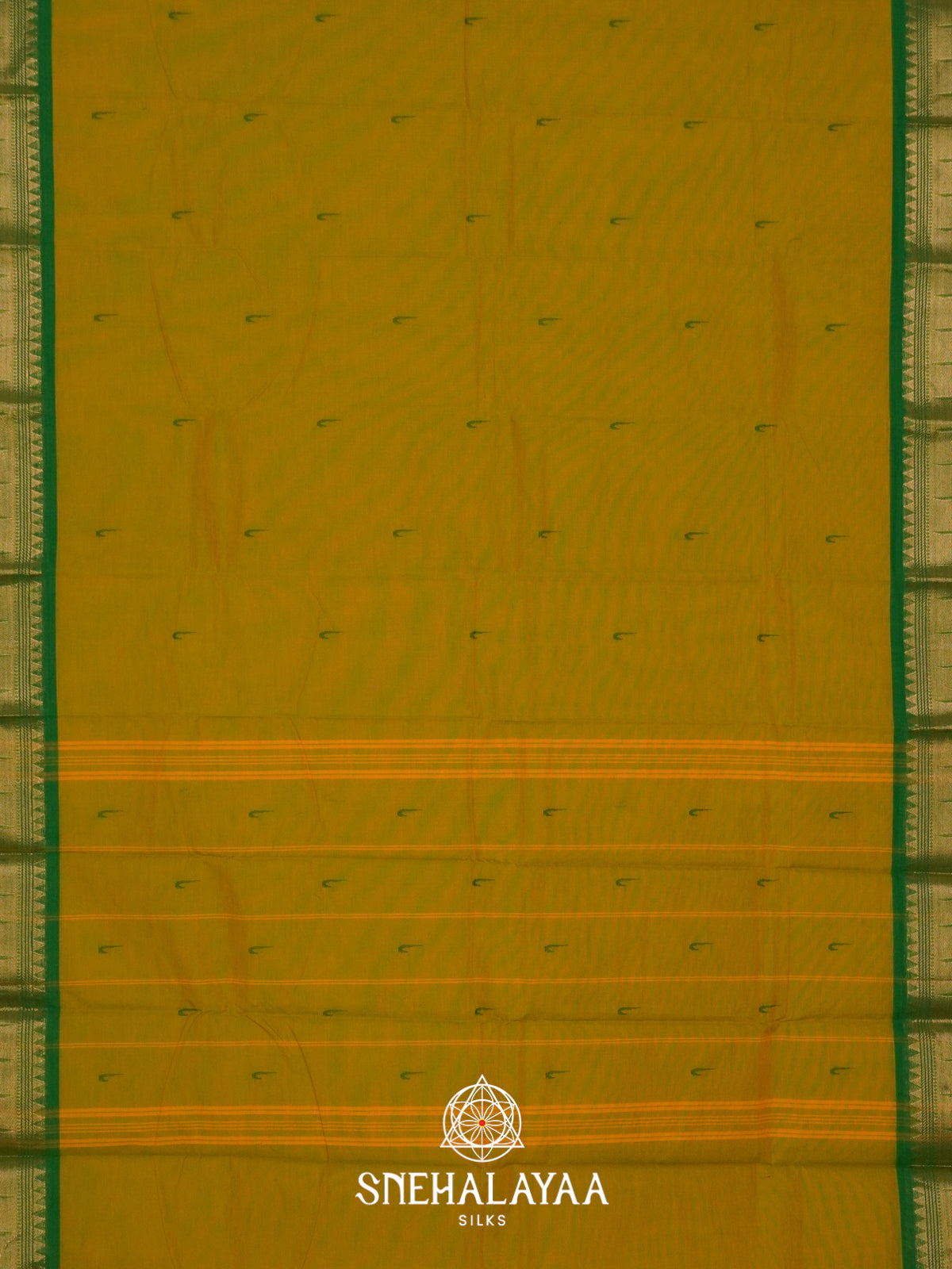 Mustard Yellow Chettinad Cotton Saree