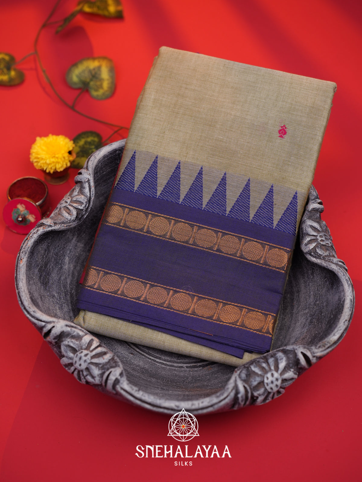 Grey Chettinad Cotton Saree