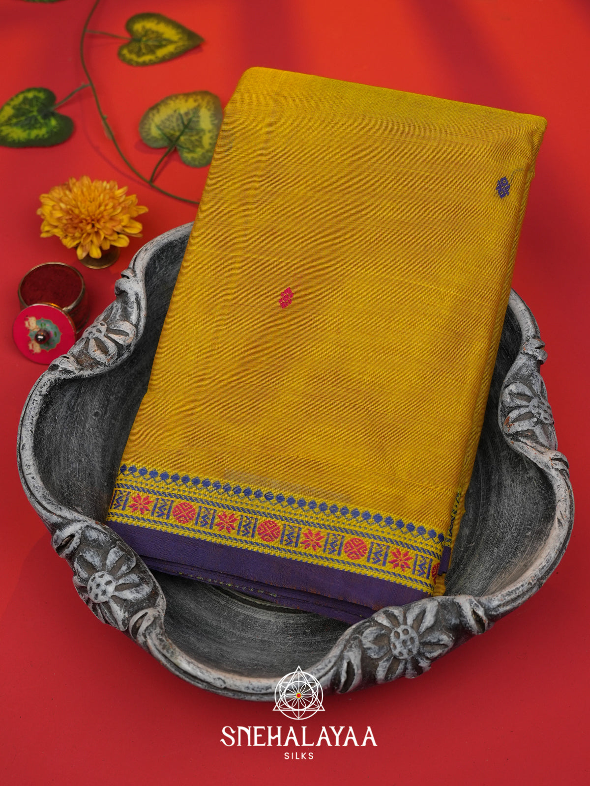 Yellow Chettinad Cotton Saree