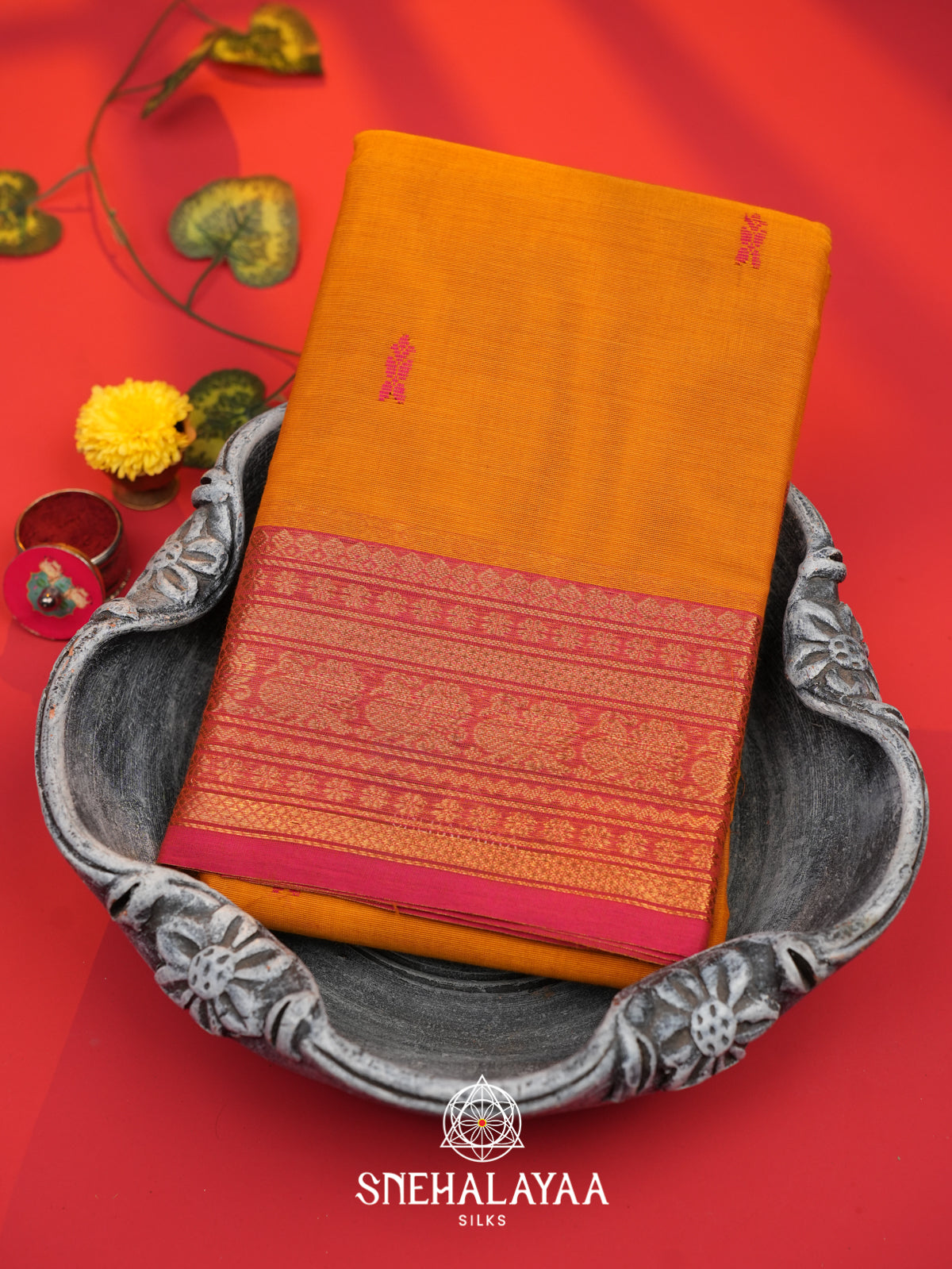 Burnt Orange  Chettinad Cotton Saree