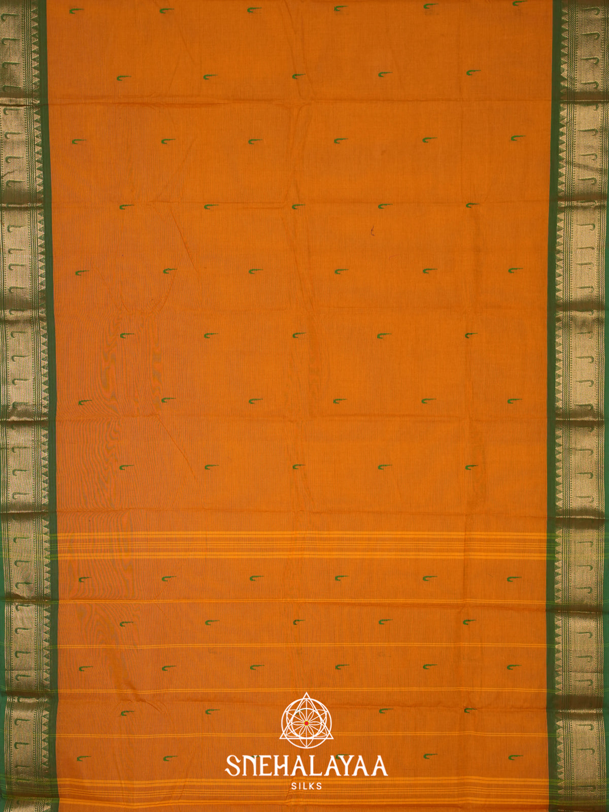 Mustard Brown Chettinad Cotton Saree