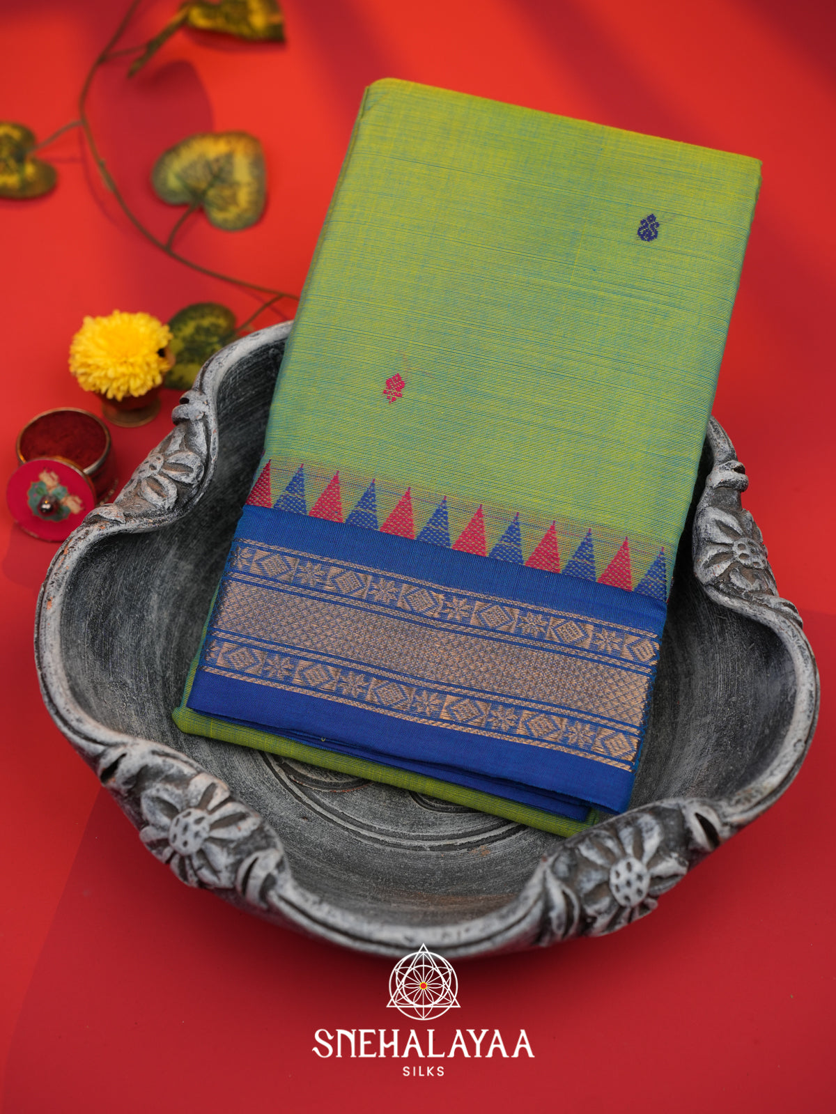 Green Chettinad Cotton Saree