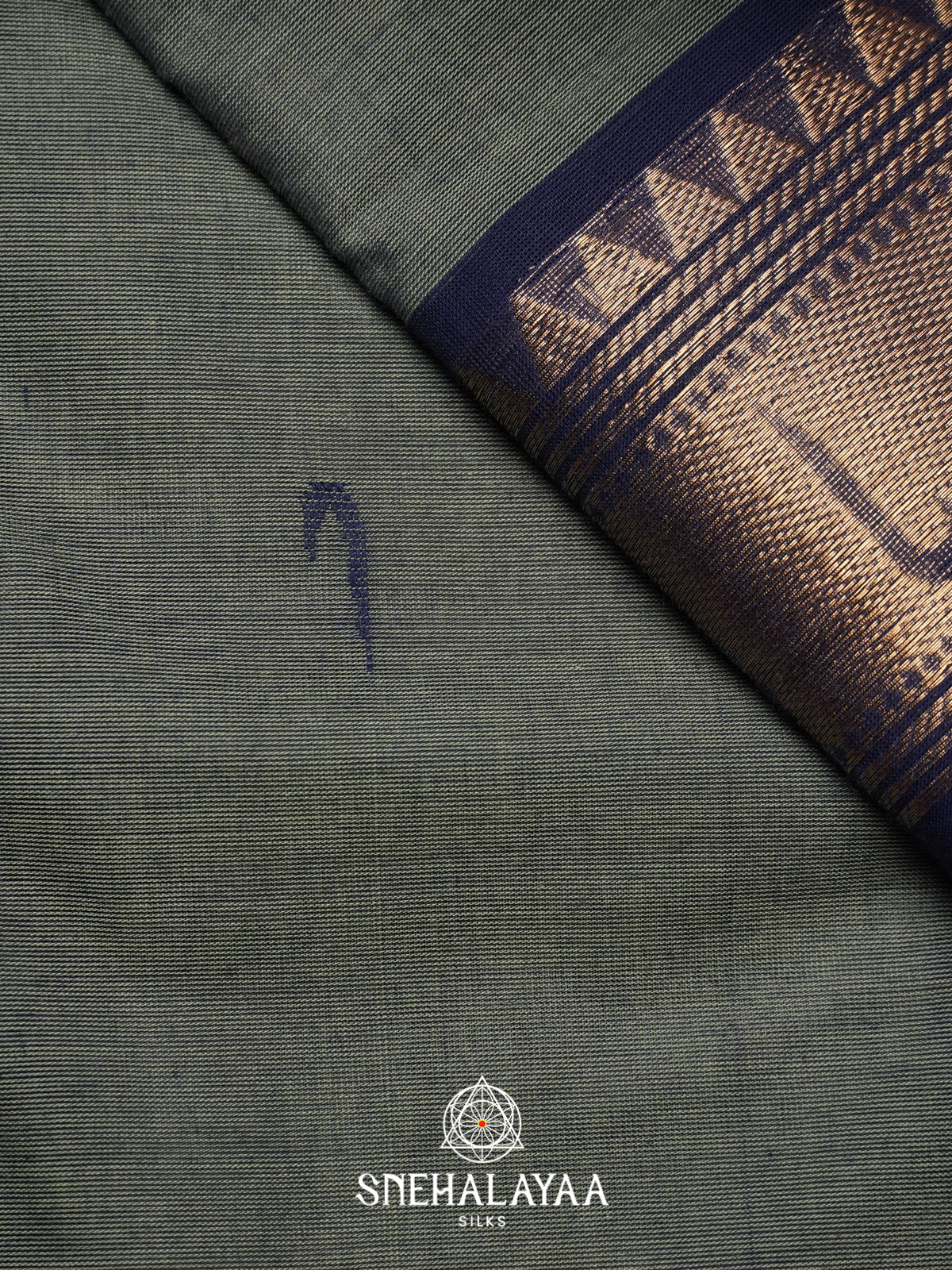 Dark Grey Chettinad Cotton Saree
