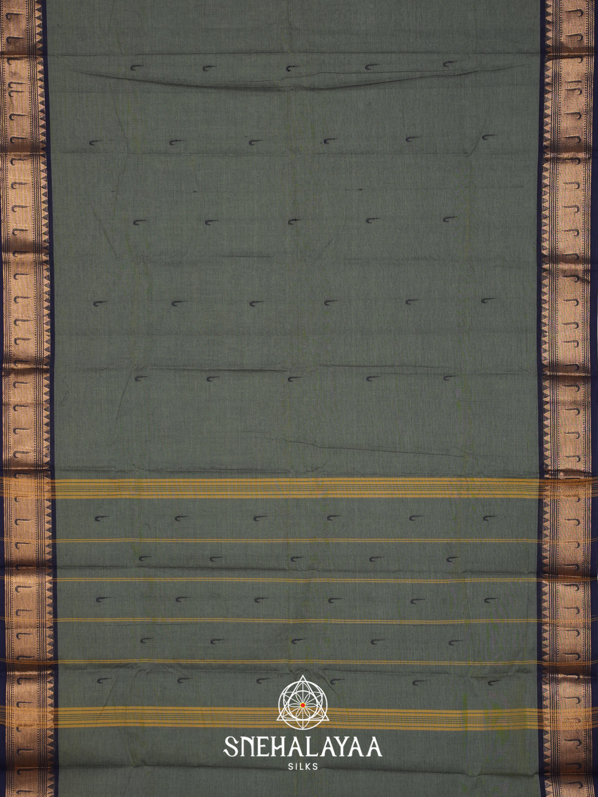 Dark Grey Chettinad Cotton Saree