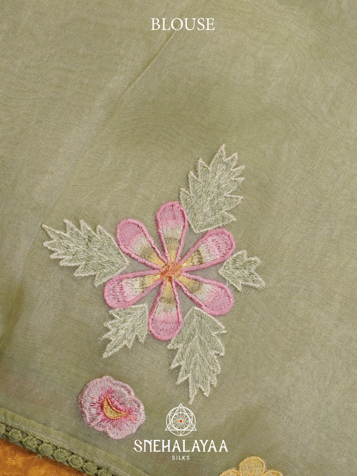 Sage Green Embroidered Organza Saree