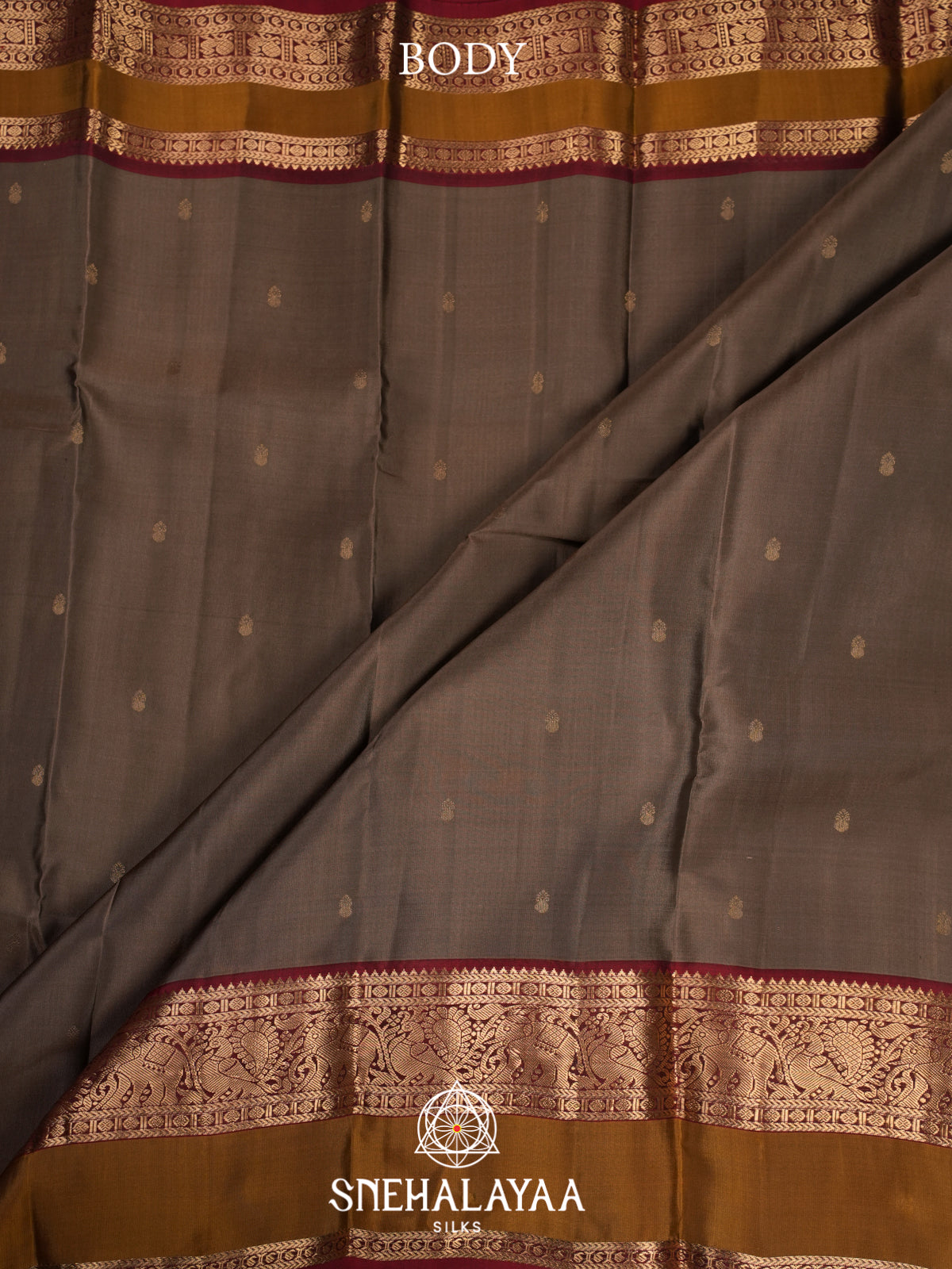 Brown Kanjivaram Silk Saree