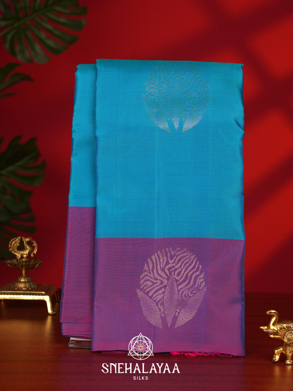 Sky Blue Kanjivaram Silk Saree